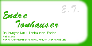 endre tonhauser business card